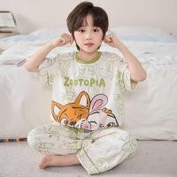 ราคา ชุดนอนเด็กผู้ชาย ลายการ์ตูน เสื้อแขนสั้น กางเกงขายาว ผ้าฝ้ายบาง ใส่สบาย ชุดอยู่บ้านหน้าร้อน (54358560373)