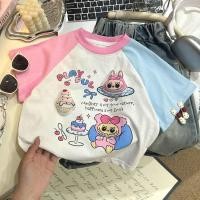 ราคา เสื้อยืดเด็ก ลายการ์ตูนตุ๊กตานูน แขนสั้นตัดสี น่ารัก ใส่สบาย สไตล์เกาหลี เสื้อแฟชั่นเด็ก (54157949816)