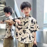ราคา เสื้อเชิ้ตเด็กผู้ชายแขนสั้นลายการ์ตูน ทรงหลวม สไตล์เกาหลี เสื้อผ้าเด็กใส่เที่ยว (50307443578)