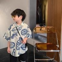 ราคา เสื้อเชิ้ตเด็กผู้ชายแขนสั้นลายผลไม้ เสื้อเชิ้ตบางใส่สบาย สไตล์เกาหลี เสื้อผ้าเด็กใส่เที่ยว (49607468439)
