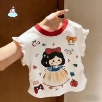 ราคา เสื้อยืดเด็กผู้หญิง ลายเจ้าหญิงน่ารัก แขนระบาย สไตล์เกาหลี ผ้าฝ้ายนุ่ม ใส่สบาย เสื้อผ้าเด็กแฟชั่น (48708244286)