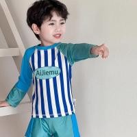 ราคา ชุดว่ายน้ำเด็กผู้ชายแขนยาว เสื้อ กางเกงขาสั้น กันแดด แห้งไว ลายทางน่ารัก สไตล์เกาหลี ใส่สบาย (48307994336)