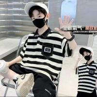 ราคา ชุดเซ็ตเด็กผู้ชาย เสื้อโปโลลายทาง กางเกงขาสั้น ทรงหลวม สไตล์เกาหลี เท่ ใส่สบาย ใส่เที่ยว (47457823216)