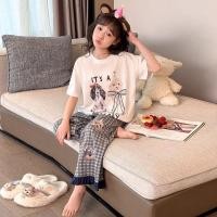 ราคา ชุดนอนเด็กผู้หญิง เสื้อแขนสั้น กางเกงขายาว ผ้าบางเบา ทรงหลวม ลายการ์ตูนน่ารัก ใส่สบาย ชุดอยู่บ้าน (47108508683)