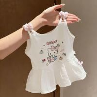 ราคา เสื้อกล้ามเด็กผู้หญิง Hello Kitty ผ้าฝ้าย แต่งโบว์น่ารัก สไตล์เกาหลี ใส่สบายหน้าร้อน (46808186640)