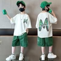 ราคา ชุดเซ็ตเด็กผู้ชาย เสื้อแขนสั้น กางเกงขาสั้น เท่ สไตล์เกาหลี ทรงหลวม ใส่สบาย แฟชั่นหน้าร้อน (45408506485)