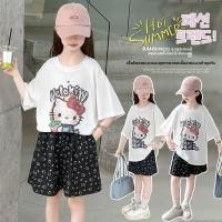 ราคา ชุดเด็กผู้หญิง Hello Kitty เสื้อยืดลายการ์ตูน กางเกงขาสั้น ลุคชิล ใส่สบาย สไตล์เกาหลี หน้าร้อน (45157811724)