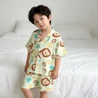 ราคา ชุดนอนเด็กผู้ชายลายสิงโต ผ้าฝ้ายนุ่ม เสื้อแขนสั้น กางเกงขาสั้น ใส่สบาย ระบายอากาศดี หน้าร้อน (44508723739)