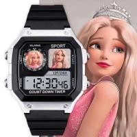 ราคา นาฬิกาเด็ก Barbie ดิจิตอล กันน้ำ มีไฟ ตั้งปลุก ลายเจ้าหญิง น่ารัก ของขวัญเด็ก (28694480878)