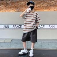 ราคา ชุดเซ็ตเด็กผู้ชาย เสื้อยืดลายทาง กางเกงขาสั้น ผ้าบางเบา ใส่สบาย สไตล์เกาหลี แฟชั่นเด็ก (28444545263)