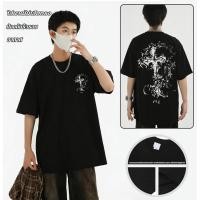 ราคา ผ้าฝ้าย100 เสื้อยืดแขนสั้นพิมพ์ลายกางเขนสำหรับผู้ชายและผู้หญิง (55258722955)