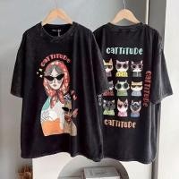 ราคา เสื้อยืดโอเวอร์ไซส์ วินเทจ ผ้าฟอก สกรีนลายหน้า หลัง เสื้อยืดผู้ชาย ผู้หญิง แฟชั่นสตรีท เท่ๆ ใส่สบาย Unisex พร้อมส่งผ้าฝ้ (53908729066)