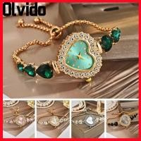 ราคา นาฬิกาผู้หญิง OLVIDO นาฬิกาข้อมือควอตซ์รูปหัวใจโลหะผสม แฟชั่นสายปรับได้นาฬิกาหัวใจทุกวัน (51807855138)