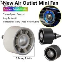 ราคา ENGANUNSOON พัดลมแอร์รถยนต์ ลมสูงที่มีสีสัน Light Air Outlet พัดลม Mini 3 ความเร็วปรับ Type C Turbocharger รถคลิปพัดลมอุปกรณ์เสริมในรถยนต์ (58008446192)