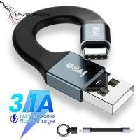 ราคา ENGANUNSOON Type C Data Cable Micro USB 3 1A Max พวงกุญแจสาย USB แท็บเล็ตสั้นพิเศษสายชาร์จโทรศัพท์สากล (53208447491)