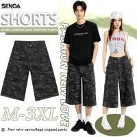 ราคา SENOA กางเกงขาสั้นคาร์โก้ลายพราง เพศไม่จำกัด ทรงตรง กางเกงขาสั้นลายพรางผู้ชาย สวมใส่ง่ายสำหรับทุกวัน ผ้าทแยง (46708617924)