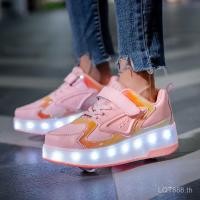 ราคา ขายร้อนผู้หญิง Tow W Heel รองเท้า LED แบบชาร์จไฟได้ Roller Skates รองเท้าล้อ XPCN (49305763287)