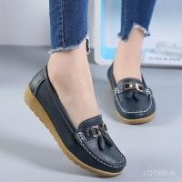 ราคา รองเท้าเรือหนังแบบ Slip On สำหรับผู้หญิง สไตล์ Low Top แบรนด์ Percy (48608392514)