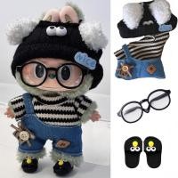 ราคา FYG 17 ซม Mini DollS เสื้อผ้าชุดอุปกรณ์เสริมเกาหลี Kpop Exo Labubu Idol V1 V2 เสื้อกันหนาวลายหลวมแว่นตาเสื้อผ้า (29369174828)