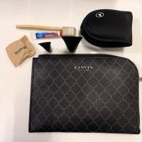 ราคา กระเป๋า Amenity kit สีดำ ลายพรีเมียม มีโลโก้ LANVIN PARFUMS มือสอง (54306065457)