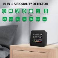 ราคา Supergoodsales Garosa 14 in 1 เครื่องตรวจสอบคุณภาพอากาศ CO2 CO TVOC HCHO อุณหภูมิความชื้น PM2 5 PM1 0 PM10 เครื่องตรวจจับ 2 8 นิ้วหน้าจอสีพร้อมเวลาวันที่นาฬิกาปลุกจับเวลาฟังก์ชั่นนาฬิกาจับเวลา สีขาว (