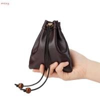 ราคา MERY กระเป๋าหนัง PU ยุคกลางสไตล์ Drawstring ปิดกระเป๋าเหรียญ Retro สองขนาด PU หนังเหรียญ Organizer ผู้หญิงผู้ชาย (57858019964)