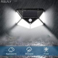 ราคา FEELFLY 100LED โคมไฟติดผนังพลังงานแสงอาทิตย์กลางแจ้งกันน้ํา PIR Motion Sensor พลังงานแสงอาทิตย์ Garden Street ไฟตกแต่ง B4P6 (54207023067)