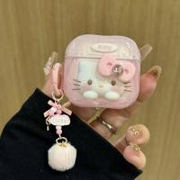 ราคา โบว์น่ารัก Hello Kitty เคสหูฟังไร้สายบลูทูธ AirPods Pro 1 2 3 4 หูฟังฝาครอบป้องกัน (29089369934)