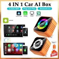ราคา อะแดปเตอร์ Carplay ไร้สาย 4in1 Android Auto สําหรับ Android และ Apple Mirror Link Screen Projection Smart Car System 2026 New Carplay (56504951888)