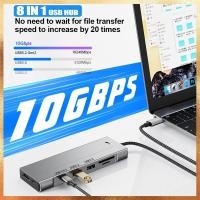 ราคา 8 in 1 USB C Hub 3 0 Type C Splitter Extender M 2 NVME SATA Dual Protocol Adapter พร้อมพอร์ต TF SD Card Reader เสียง Outpu (47051005175)