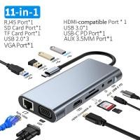 ราคา 11 in 1 HUB Type C 4K HDMI อะแดปเตอร์ RJ45 SD TF Card Reader PD Fast Transmission Station สําหรับ Mac PC (29131848929)