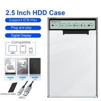 ราคา USB3 2 ภายนอก HDD Case 2 5 นิ้วโปร่งใส HDD Enclosure พร้อมหน้าจอแสดงผล 5Gbps USB ถึง Type C HDD SSD สําหรับแล็ปท็อปพีซี (28441586964)