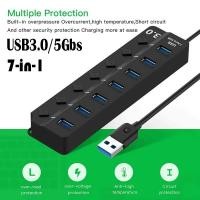ราคา 7 in 1 พอร์ต USB HUB USB3 0 Docking Station Extender ความเร็วสูง Splitter พร้อมสวิทช์ควบคุมสําหรับแล็ปท็อป Macbook (24090588169)