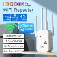 ราคา 1200Mbps 2 4G 5Ghz 6 เสาอากาศ WiFi Repeater ไร้สาย Dual band WIFI สัญญาณ Booster Amplifier 802 11ac Extender Access Point (40369883827)