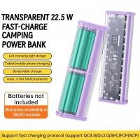 ราคา เคส Power Bank 22 5W เคส Powerbank ชาร์จเร็ว LED USB Type C พอร์ตกล่องเก็บแบตเตอรี่ (40307020064)