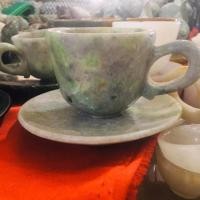 ราคา ถ้วยกาแฟหยกแท้พร้อมจานรอง (3915984193)