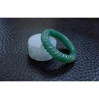 ราคา แหวนหยกเขียว เบอร์ 60 แกะสลักลายเกลียว Infinity Jadeite type A ใบ Certificate (56507314969)
