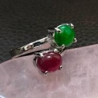 ราคา แหวนหยกเขียวคู่ทับทิมพม่า Jadeite Type A (44017222868)