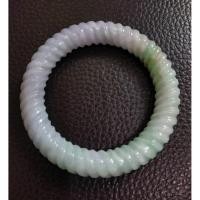 ราคา กำไลหยกมงคล ฮกลซิ่วก หยกสามสี แกะสลักลาย Infinity Jadeite type A (54358227307)