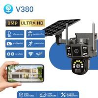 ราคา V380 Pro 8MP 4K FHD กล้องวงจรปิดไร้สายพลังงานแสงอาทิตย์ WIFI กล้องเฝ้าระวังความปลอดภัยกลางแจ้งในตัว (24218315759)