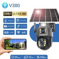 ราคา V380 Pro Solar cctv sim 4G Wifi กล้องวงจรปิดโซล่าเซลล์ เลนส์คู่ 8MP ไร้สายการเฝ้าระวัง Night (29166574975)