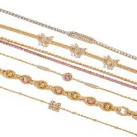 ราคา สร้อยข้อมือไทเทเนียมเหล็กชุบ 18เค ทองรอบสีชมพูเซอร์โคเนียมสร้อยข้อมือสุภาพสตรีเครื่องประดับ (54705615372)