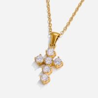 ราคา สร้อยคอมีจี้ Cross clavicle chain จากเหล็กชุบทายเทเนียมและทองแท้ 18K เครื่องประดับสำหรับสุภาพสตรี (44955820306)