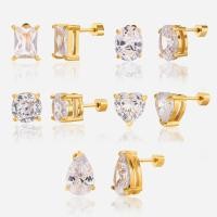 ราคา ต่างหูไทเทเนียมเหล็กชุบ 18เค ทองแท้ต่างหูเพทายสุภาพสตรีเครื่องประดับ (41928483202)