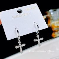 ราคา ต่างหู ชุบทองแท้เพทายข้ามต่างหูเครื่องประดับสุภาพสตรี (49508827122)