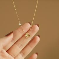 ราคา สร้อยคอไทเทเนียมเหล็กชุบ 18K ทองแท้ไข่มุกขนาดเล็ก Osmanthus ลวดทอง Clavicle Chain สุภาพสตรีเครื่องประดับ (51455151135)