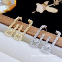 ราคา ต่างหู ทองแดงชุบ 18K ทองแท้ Micro Inlaid เต็มเพชรคลิปหนีบกระดาษต่างหูสุภาพสตรีเครื่องประดับ (43579134609)