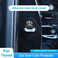 ราคา 4 ชิ้นซิลิโคนรถประตูล็อคหัวเข็มขัดรถประตู Latch Mute Damping เบาะสําหรับ Toyota Corolla Camry Rav4 Yaris hilux Prius Auris (57357603977)