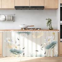 ราคา ไม่มีเจาะ ฝาครอบตู้กาวตนเอง โลตัสจีนรูปแบบ ดึงม่านสําหรับอ่างล้างจานตู้รองเท้า กันฝุ่นซ่อน รางน้ํา ฟรีราง สั่งซื้อที่กําหนดเอง (46608316375)