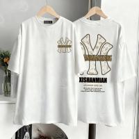 ราคา Top basic เสื้อแฟชั่น เสื้อยืด oversize ผ้าฝ้าย แนวสตรีท ไม่ต้องรีดผ้า สวมใส่สบาย ผ้านิ่ม ลาย XISHANMIAN (41578265033)